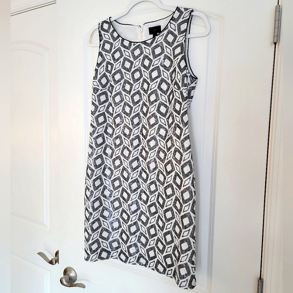 BR BANANA REPUBLIC FULLY SEQUINED GEOMETRIC PATTERN NYE DRESS SIZE 2 - Picture 2 of 11
